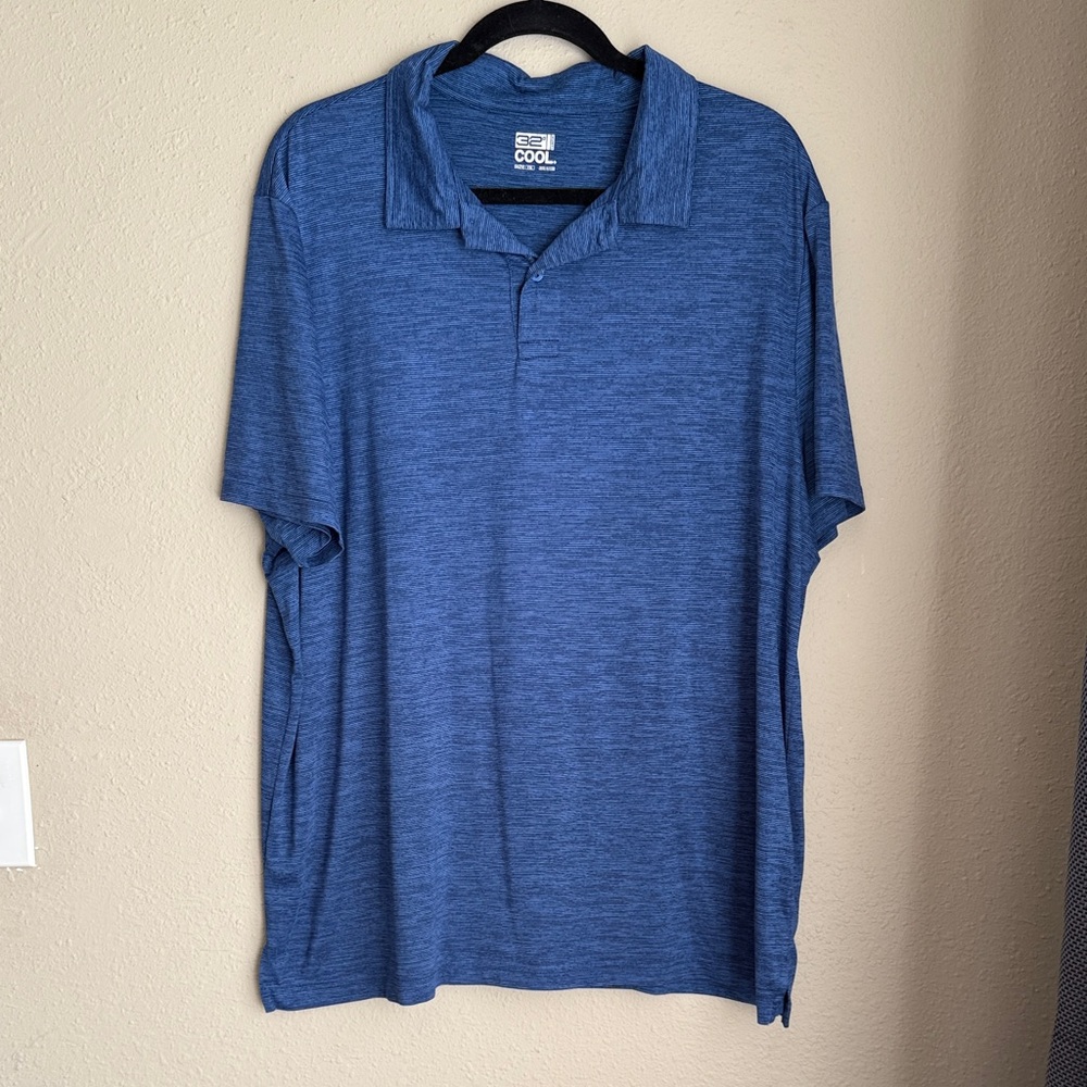 32 Degrees Heathered Blue Polo Shirt